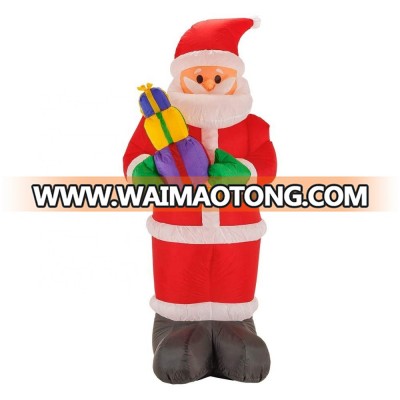 Giant 8 Ft Inflatable Santa Claus Holding 3 Gift Presents LED Lights,Cute Fun Xmas Holiday Blow Up Party Display