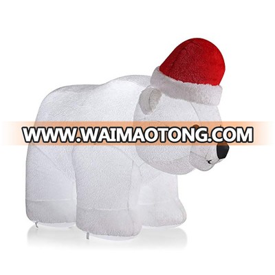 6 Foot Large X-Mas Polar Bear LED Lighted Inflatables Outdoor Holiday Yard Lawn Decorations